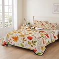 thumbnail image 3 of 3 Pieces Queen Quilt Set,Country Fall Maple Leaf Soft Bedding Sets with 1 Quilt & 2 Pillow Shams,Vintage Farmhouse Leaves Summer Bedspread Lightweight Coverlet Comforter for All Season, 3 of 9