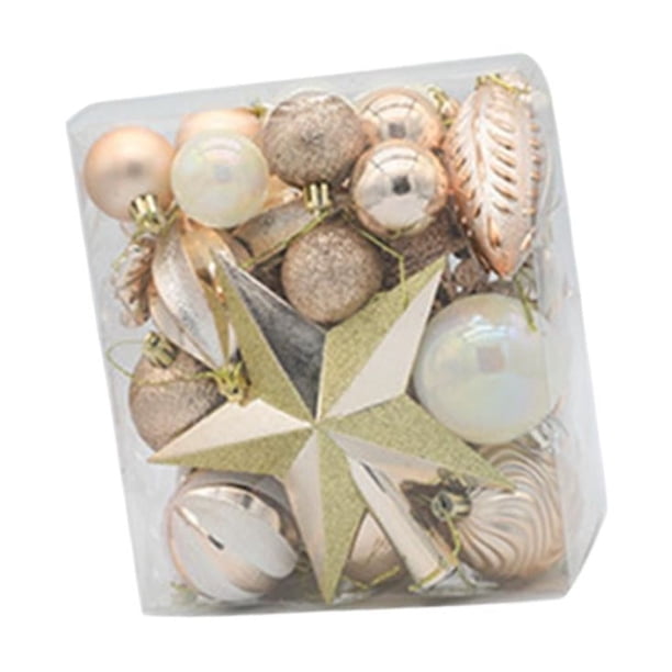 40 adornos colgantes para árbol de Navidad, decoración navideña para cumpleaños, festivales, pared. champán dorado
