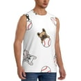 thumbnail image 2 of Kdxio Bbaseball Dog for Men's Muscle T-shirt,Sleeveless for Workout Running Athletic Gym Lounge Casual, 2 of 7