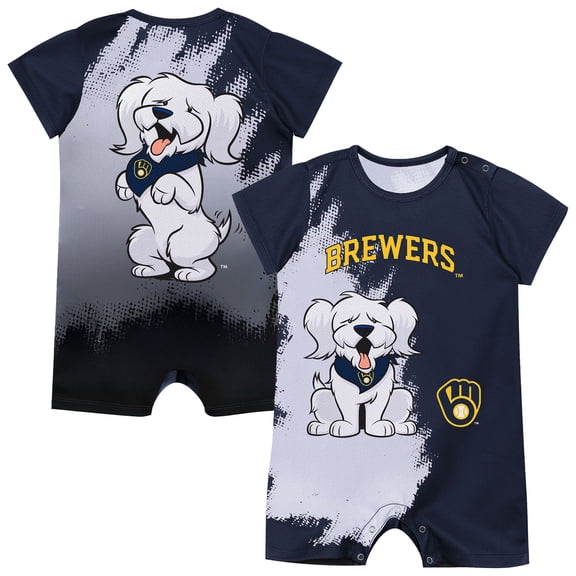 Newborn Outerstuff Navy Milwaukee Brewers Baby Mascot Bodysuit