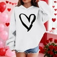 thumbnail image 4 of Sudadera con capucha y estampado de corazón de San Valentín, sudadera de manga larga para niños y niñas, chaqueta para niñas de talla mediana y grande., 4 of 7