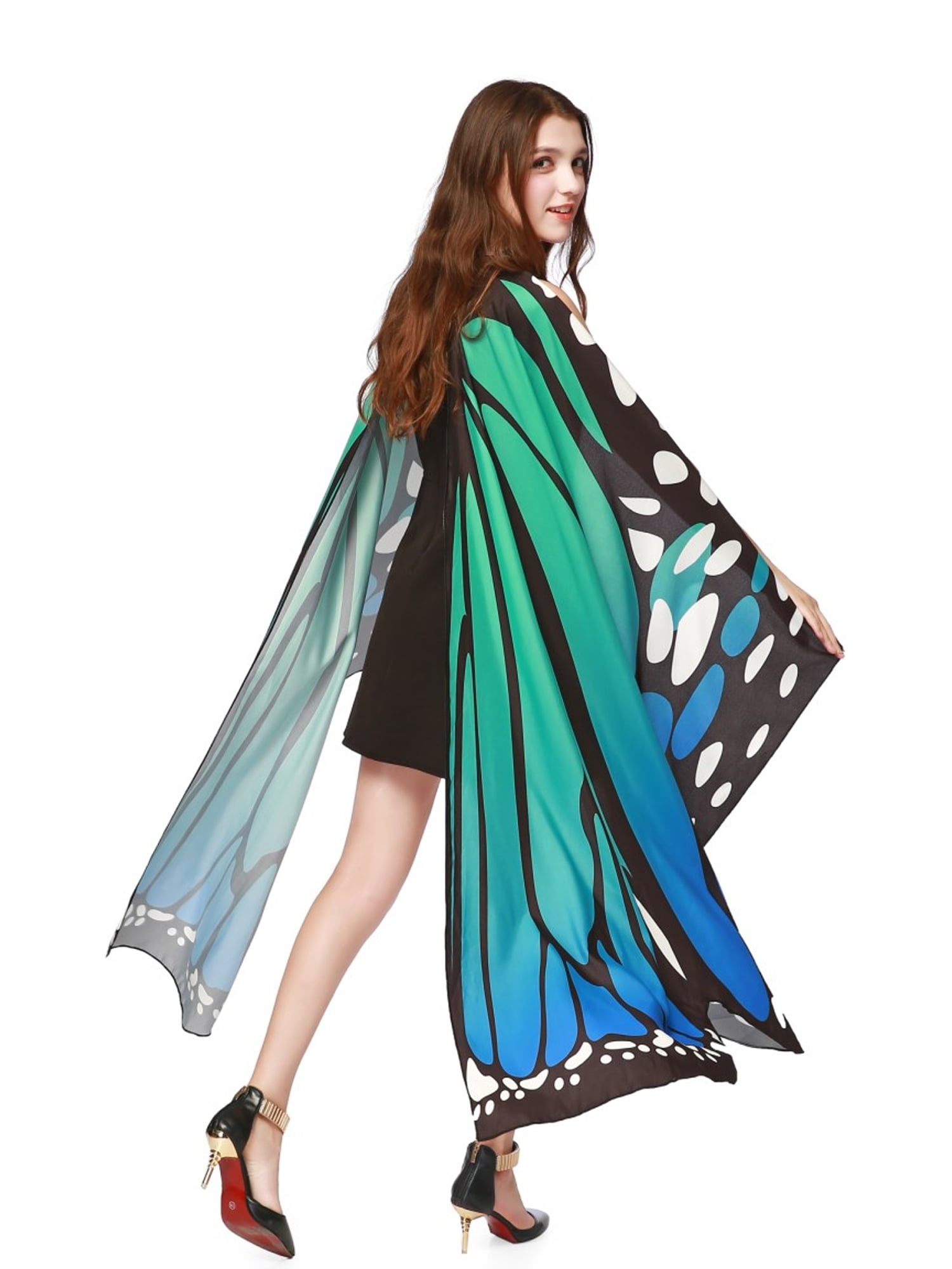 Butterfly Wings shape print Woman/'s Cloak Scarf Shawl Tippet Cape Wrap Amic P2T2