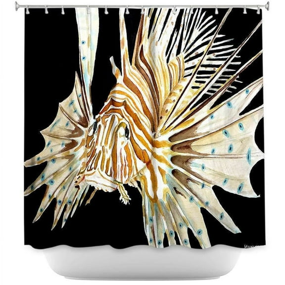 Shower Curtains - DiaNoche Designs - Deep Sea Life- Lion Fish