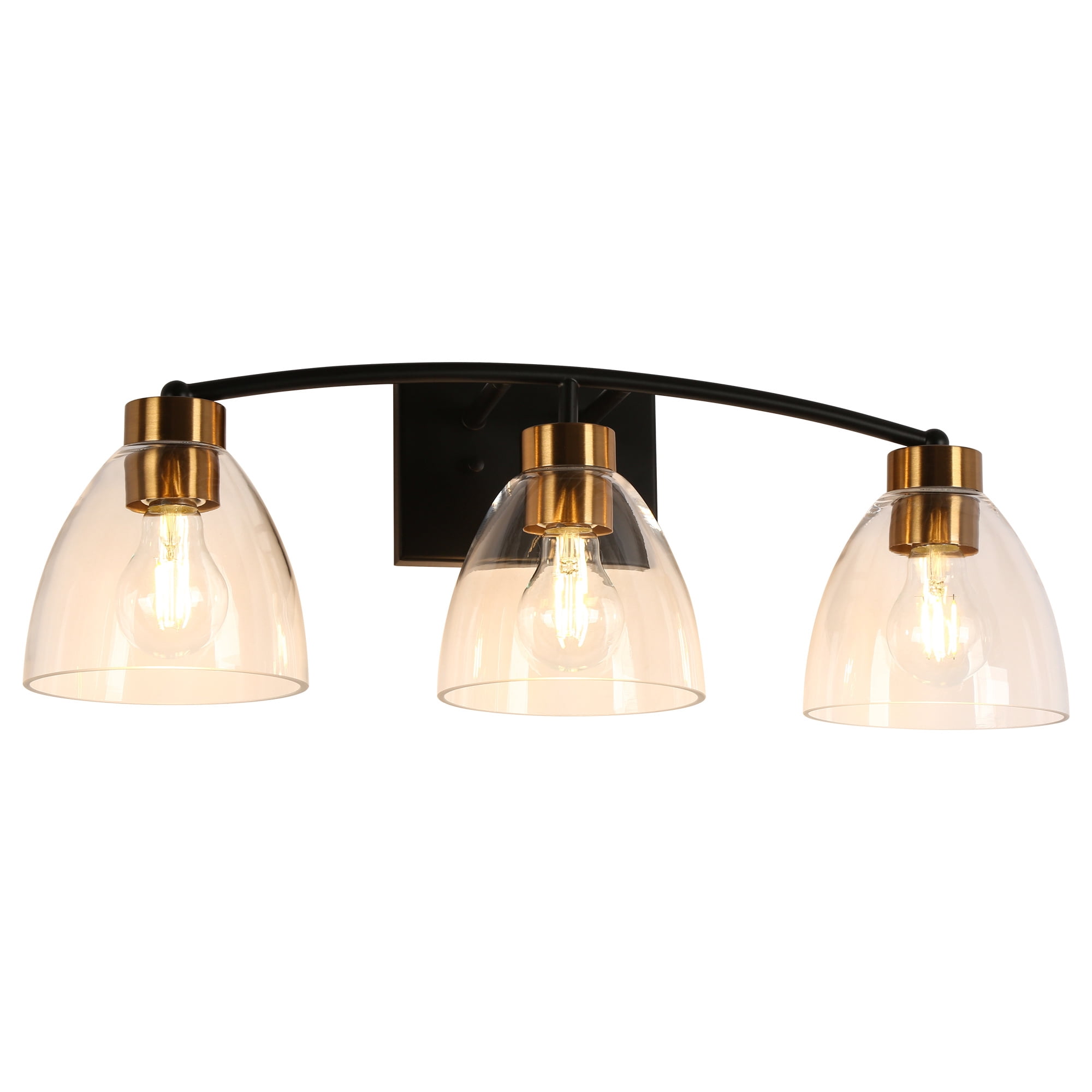 LNC Guayaba 22.8-in 3-Light Matte Black LED Modern/Contemporary Vanity Light Bar