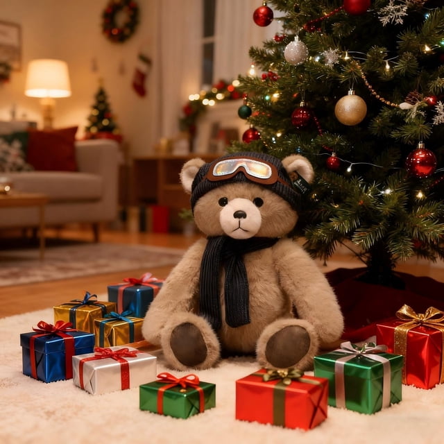 Juguetes de piscina, juguetes para bebés, juguetes para niños pequeños, osito de peluche clásico con capucha, oso marrón con peluche suave coleccionable para regalo de Navidad, osito de peluche artesa
