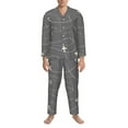 thumbnail image 4 of Bingfone Men'S Pajama Set 2 Piece Loungewear Pjs, Long Sleeve With Pajama Pants-Airplane Routes Around The World, 4 of 9