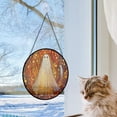 thumbnail image 5 of Stained Glass Window Hanging - Halloween Decoration White Ghost Robe Suncatcher for Door Garden Spooky Starry Sky Sun Catchers Gothic Decor Horror Gifts for Women Men Friend Boy, 5 of 6