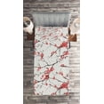 thumbnail image 2 of Ambesonne Flower Quilted Coverlet 2 Pcs, Windy April Weather, Twin Size, Coral Black, 2 of 2
