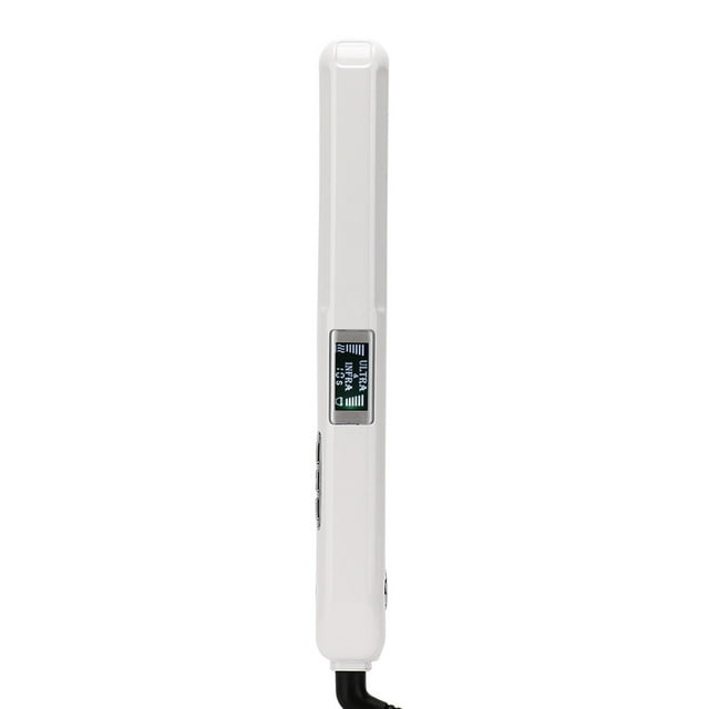 Plancha de pelo infrarroja ultrasónica Plancha de pelo con ondas frías y rizador (blanco)
