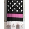 thumbnail image 5 of Thin Pink Sheer Curtains 96 inches Long 2 Panels Set Line Breast Cancer Awareness Women USA American Flag Tiers Sheers Rod Pocket Small Window Short Curtains for Kitchen Cafe, Each 52" W x 96" L, 5 of 7