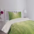 thumbnail image 4 of Ambesonne Green Quilted Coverlet 2 Pcs, Exotic Trees in Forest Theme, Twin Size, Green, 4 of 5
