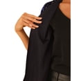 thumbnail image 5 of INSPIRE CHIC Women's Shinny Sequin Open Front Collarless 3/4 Sleeve Velvet Cardigan XS Blue Purple, 5 of 6