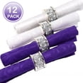 thumbnail image 3 of 12pcs Crystal Glass Napkin Holder Napkin Rings,Glam Crushed Table Settings Bling Buckles Cloth Holder, 3 of 7