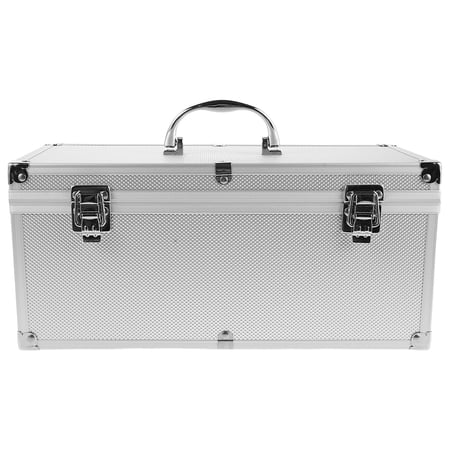 WEUVEB Plated Silver Aluminum Alloy Briefcase for Safe Transport of Microphones and Audio Equipment