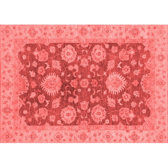 Ahgly Company Indoor Rectangle Abstract Red Modern Area Rugs, 7' x 10'