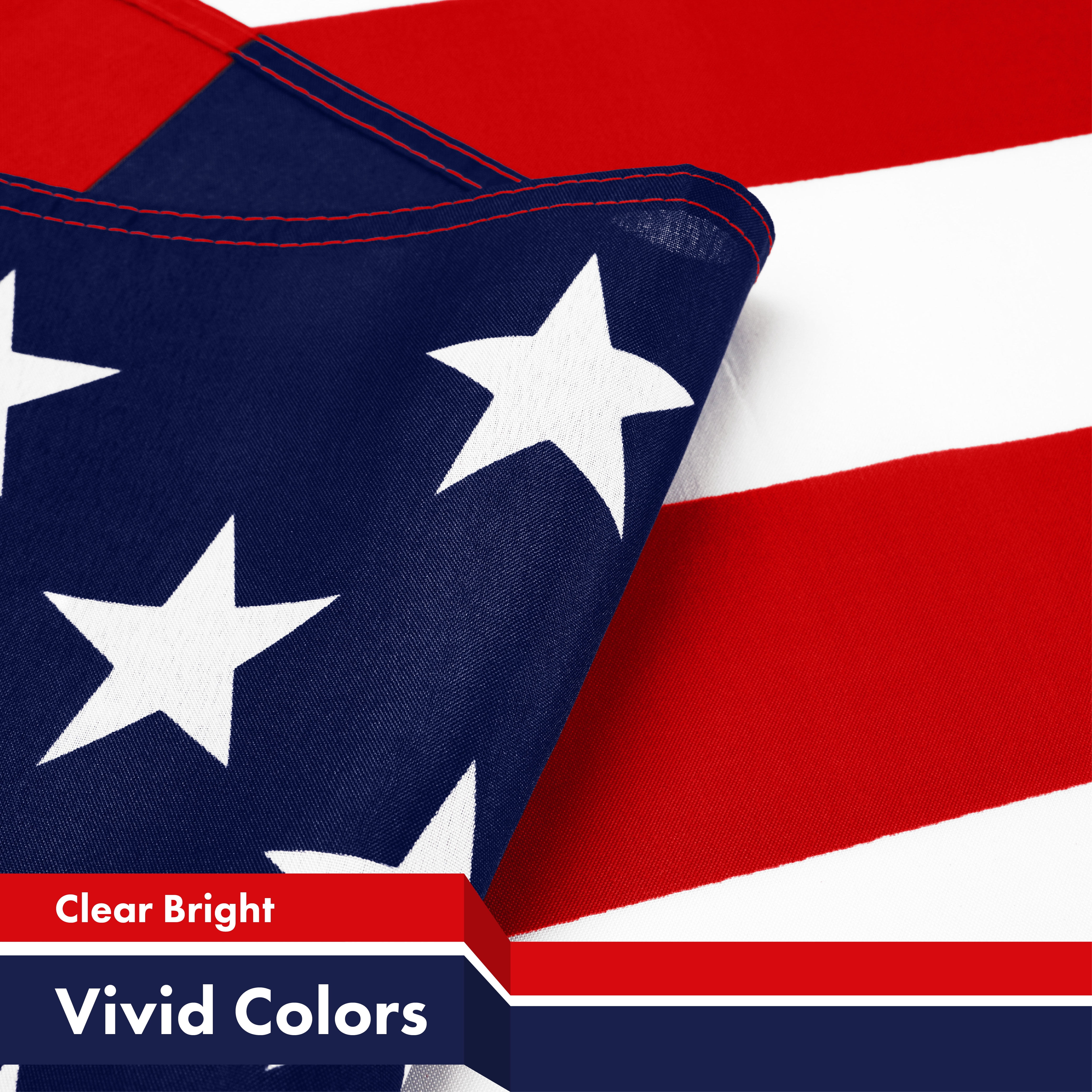 G128 3 Pack: American USA Flag | 3x5 Ft | LiteWeave Pro Series Printed 150D Polyester, 4 Corner Brass Grommets | Country Flag, Vibrant Colors, Perfect For Balcony, More Durable Than 100D 75D Polyester