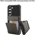 thumbnail image 5 of Wallet Case for Samsung Galaxy S23 Plus Case with 4-Card Credit Card Holder Slot Shockproof Cover Hybrid Heavy Duty Protection Armor Phone Case Compatible with Samsung Galaxy S23 Plus-Grey, 5 of 12