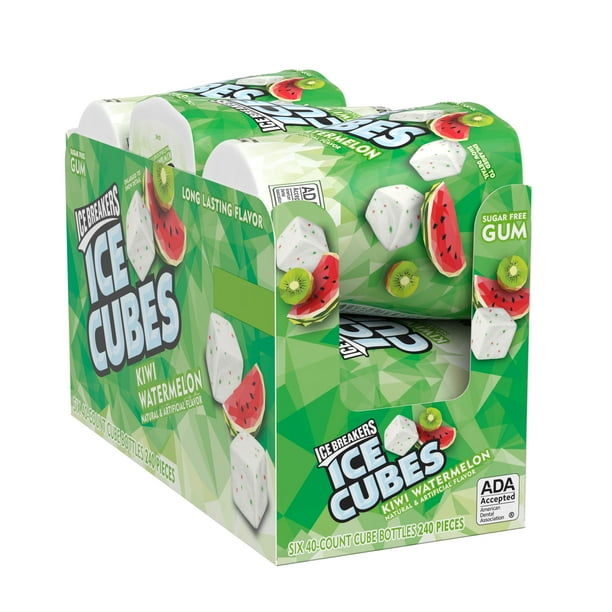 ICE BREAKERS ICE CUBES Kiwi Watermelon Flavored Sugar Free Chewing Gum