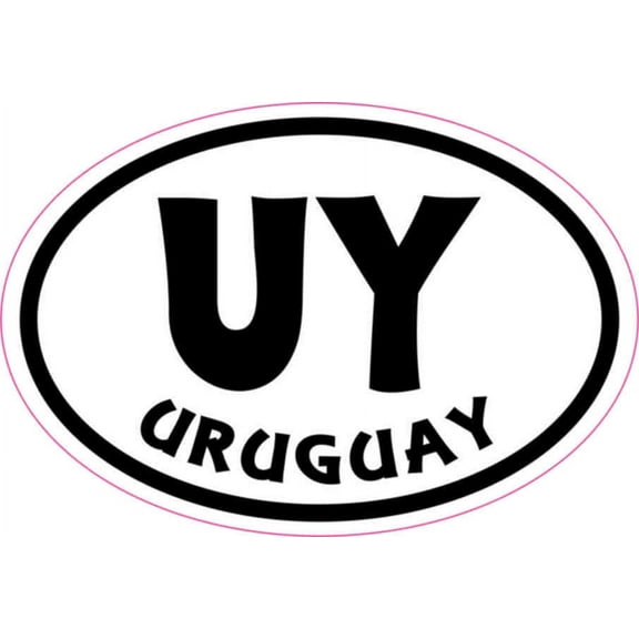3in x 2in Oval UY Uruguay Sticker Vinyl Cup Decal Vehicle Bumper Stickers