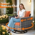 thumbnail image 4 of Vcatnet Outdoor Conversation Set, 8 Pieces Sectional Sofa with Fire Pit, All Weather Wicker Patio Furniture Set with Swivel Rocker Orange Red, 4 of 9