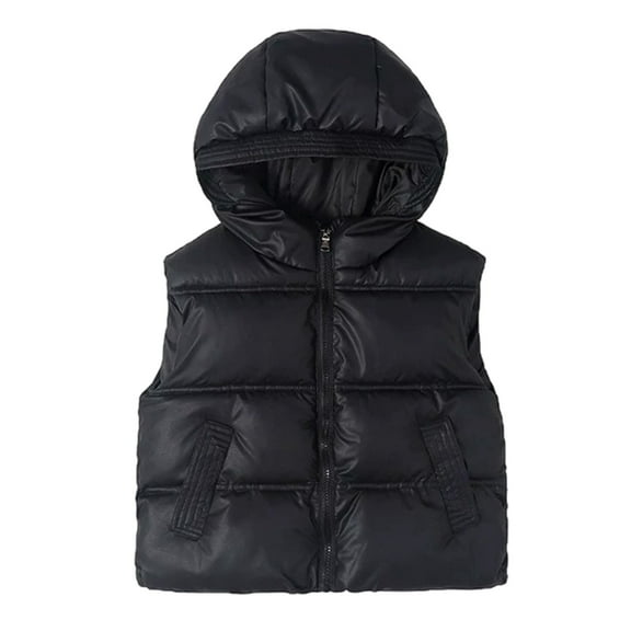 Krdevn Boys Down Vest with Hood Warm Padded Quilted for Kids Winter Outdoor Activities,Fall Clothes,Size:13-14 Years