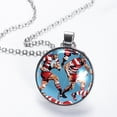 thumbnail image 2 of Football Glass Circular Pendant Necklace - Women's Jewelry, 2 of 5