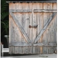 thumbnail image 3 of Rustic Shower Curtain, Old Wooden Garage Door American Native Country Farm Style Art Image, Cloth Fabric Bathroom Decor Set with Hooks, 69" W x 75" L, Bronze Charcoal, 3 of 8