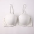thumbnail image 2 of JGGSPWM Women's Underwire, Solid Color There No-Show Bra, Full Coverage, Adjustable and Convertible Straps White XXL, 2 of 6