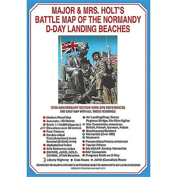 Major & Mrs Holt's Battle Map of The Normandy D-Day Landing Beaches (Map) (Paperback) by Tonie Holt, Valmai Holt