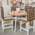 thumbnail image 4 of Vintage Floral Dining Chair Back Cover Only, Brown Orange Classical Bohemian Farmhouse Set of 4 Chair Back Covers, Removable Washable for Dining Room, Banquet & Holiday Decoration, 4 of 9