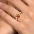 thumbnail image 4 of Gem Stone King 14K Two Tone Gold Twilight Orange Mystic Quartz and Lab Grown Diamond Engagement Ring for Women | 4.48 Cttw | Oval 11X9MM | Gemstone Birthstone | Size 9, 4 of 6