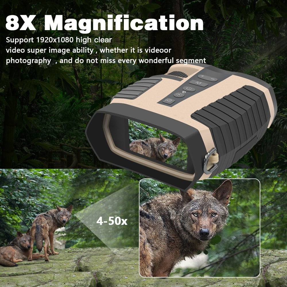 Night Vision Binoculars with Camera 4X Optical Zoom 8X Digital 2.5K Video