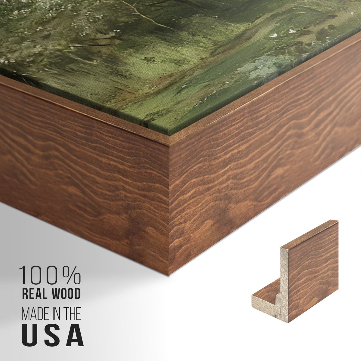 Vintage Landscape-CCXLVI By Wexford Home Framed in Walnut Wood Gallery Wrapped Canvas 17 in. x 25 in.