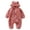 Pink, variant on Baby Playsuit Baby Girls Boys Cute Solid Long Sleeves Cartoon Bear Ears Footed Hooded Zipper Romper Warm Footie Jumpsuit Sleeper Pajamas Outfits Toddler Trendy Bodysuit Party Wear Clearance