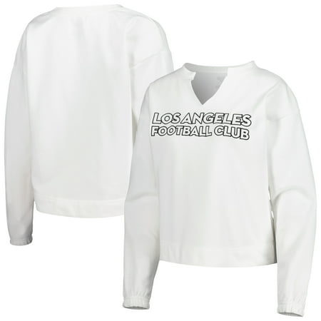 Women's Concepts Sport White LAFC Sunray Notch Neck Long Sleeve Top