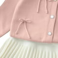 thumbnail image 5 of IVEYRTF Girls Knit Sweater Top and Skirt Set Long Sleeve Cute Bow Tie Casual Fall Winter Soft Fit Outwear 2 Piece Outfit for Kids 1-8 Years(Pink,1 Years), 5 of 7