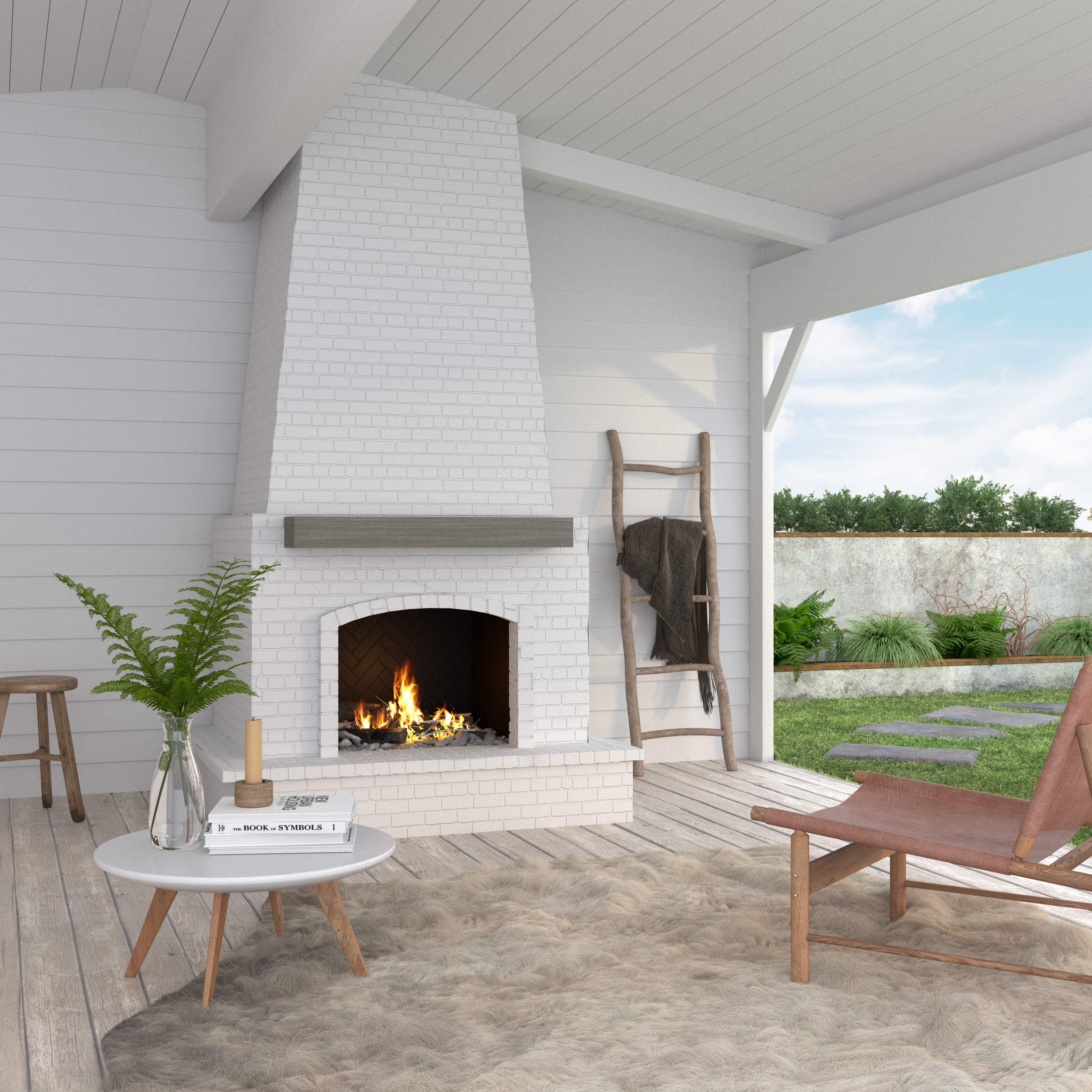 Pearl Mantels Zachary non-combustible mantel shelf, Graywash, 48"L x 9"D x 5"H, For use indoors and out