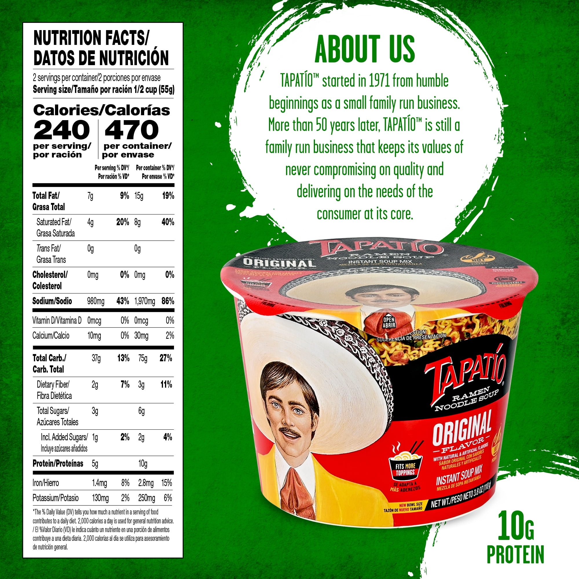 (6 pack) Tapatio Spicy Ramen Original Bowl, 3.8 oz