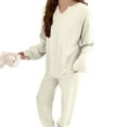 thumbnail image 4 of Women's Solid Color High Waisted Lace Up Button Up Long Sleeve Jumpsuit - Trendy and Soft Fabric, Perfect for Seasonal Outfits, 4 of 4
