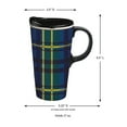 thumbnail image 2 of Evergreen Ceramic Travel Cup w/ Silicone Paint Handle, 17 OZ. w/Box, Green and Blue Plaid, 2 of 9