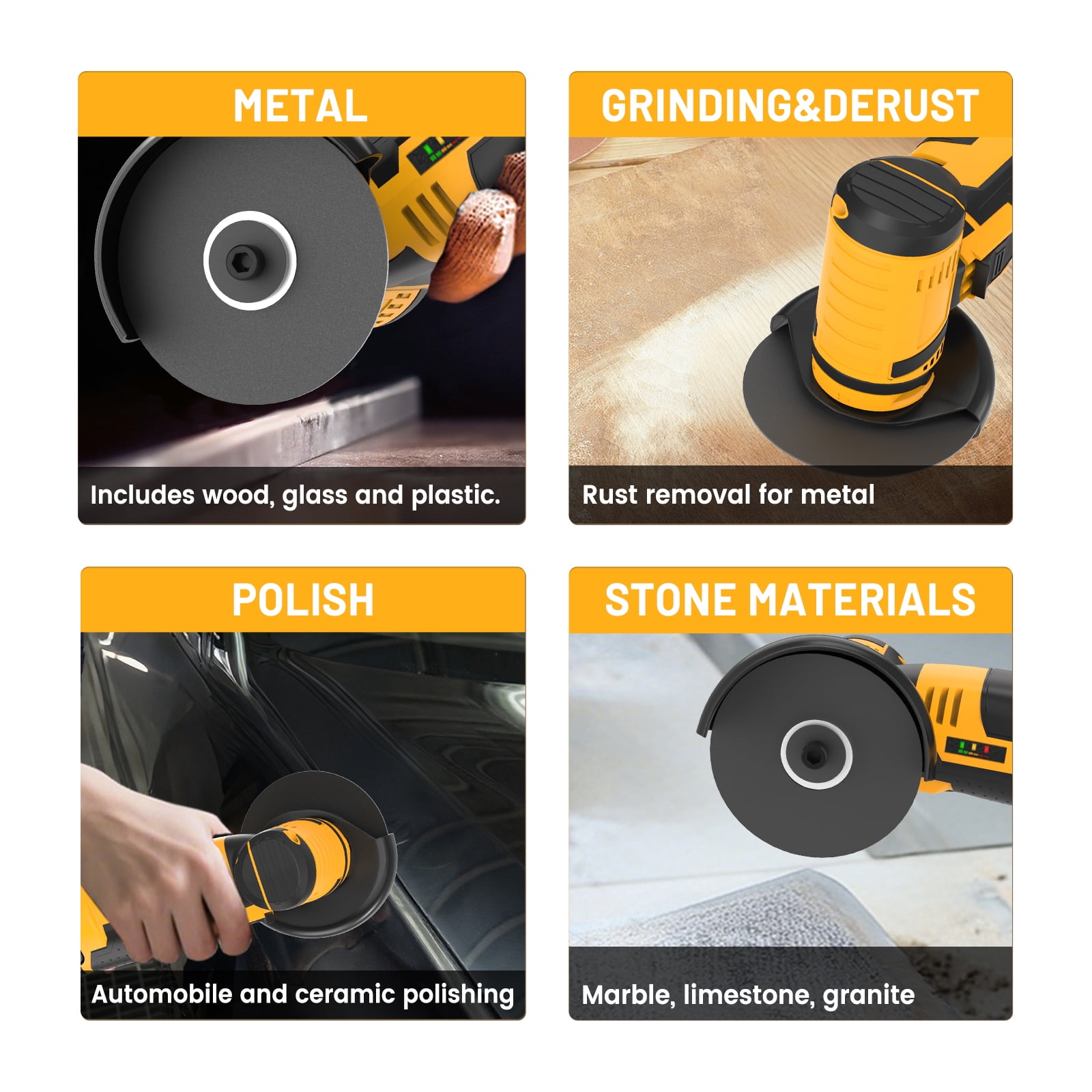 12V Cordless Angle Grinder, 19500 RPM High Speed, Dual Battery, Multi‑function Polishing Grinding Tool, For Home DIY Repair Handicrafts