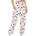 thumbnail image 7 of Mifsaly Christmas Sweatpants Women Baggy High Waist Athletic Joggers with Pockets Xmas Snowman Print Funny Straight Leg Pants Festival Party Loose Pant Holiday Outfits, 7 of 7