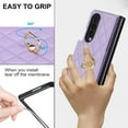 thumbnail image 7 of ELEHOLD for Samsung Galaxy Z Fold 3 Wallet Case,Luxury Premium Diamond Leather Rotatable Ring Credit Card Cash Slot Magnetic Clasp Kickstand Shockproof Protective for Samsung Galaxy Z Fold 3,Purple, 7 of 7