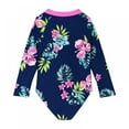 Uccdo 28Y Toddler Girls Long Sleeve Rashguard OnePiece Swimsuit