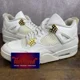 thumbnail image 1 of Ni - ke Air Jordan 4 Retro Metallic Gold Size 12 W / 10.5M AQ9129-170 Women’s Shoes Rare, 1 of 5