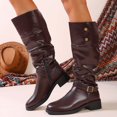 thumbnail image 2 of Heel Knee High Riding Boots Solid High Top Footwear Fashionable Autumn Winter Women's, 2 of 8