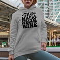 thumbnail image 2 of This Mama Needs Wine, Drinker Mom Quote, Groovy Retro Wavy Text Merch Gift, Heather Grey Hooded Sweatshirt or Hoodie, Medium, 2 of 5