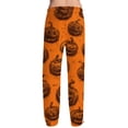 thumbnail image 5 of Mens Halloween Pajama Pants Witch Hat Skull Drawstring Funny Sleep Pants Ghost Skeleton Elastic High Waist Horror Pajama Pants, L, 5 of 6