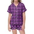 thumbnail image 1 of Ensemble de Pyjama pour Filles Manches Courtes Imprimé Pyjama Boutonné pour Enfants Ensemble de Pyjama Classique Pyjama Garçon Taille 8-9 Ans Garçons Filles Mode, 1 of 3