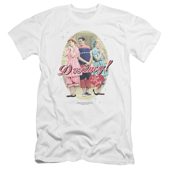 I Love Lucy Dreamy! Premium Canvas Adult Slim Fit 30/1 T-Shirt White